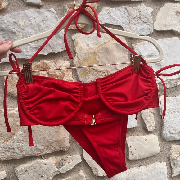 Fisch Other - FISCH Swimwear Red Balconette halter Swimsuit